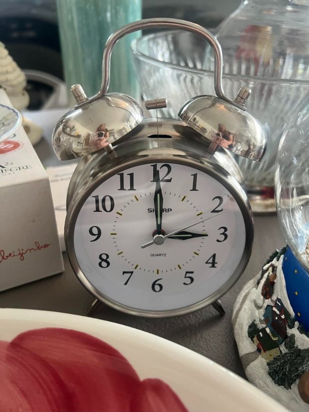 Sharp Silver Alarm Clock